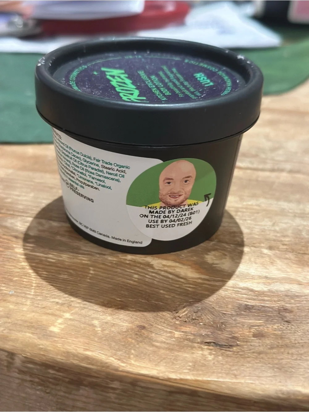 Lush Frozen Body Lotion - Black & Green